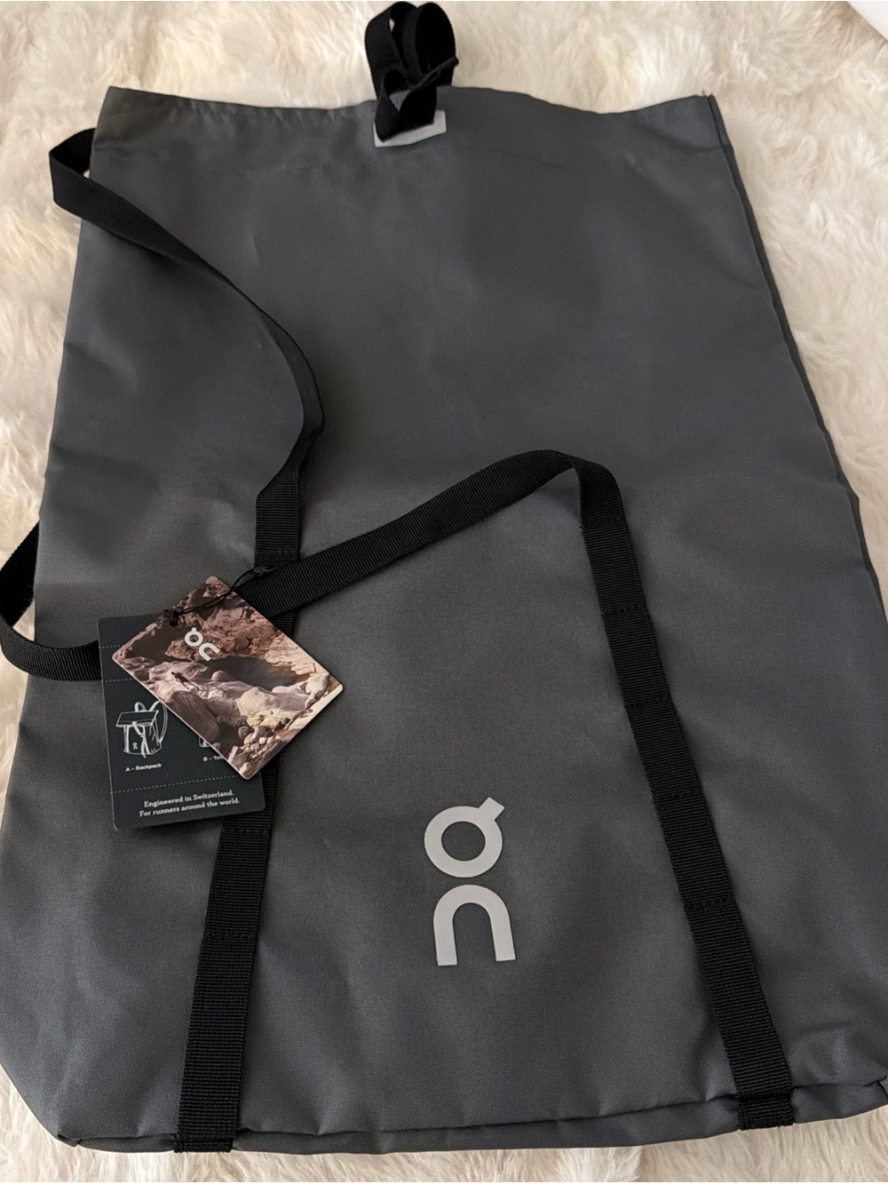 On Running Black Roll-Top Convertible Backpack Tote